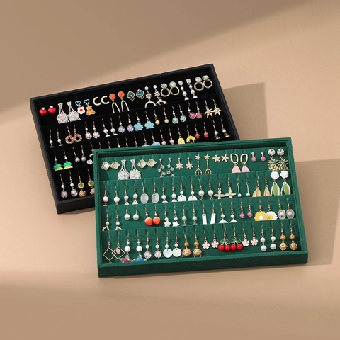 Samt Ohrring Display Tablett Schmuck Organizer Ohrstecker Vitrine Board Große Kapazität Halter Professionelle Präsentation