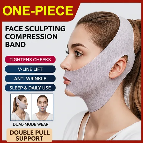 Maschera Lifting A V Cinturino Snellente Per Il Viso Alta Elasticità Traspirante Riduttore Doppio Mento Fascia Per Dormire