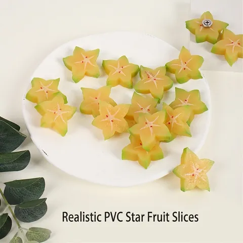 Simulation Sternfrucht Scheibe Schlüsselanhänger PVC Kunststoff Realistische Sternform Fruchtmodell Fotografie Requisite