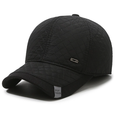 Herren Winter Baseballkappe Mit Ohrenschützer Gesteppt Fleecegefüttert Warm Outdoor Winddicht Kunstleder Verstellbare Schirmmütze
