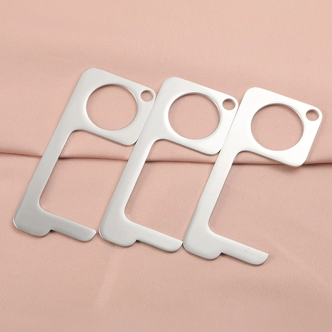 304 Roestvrijstalen Contactloze Deuropener Tool EDC Veiligheid Touchless Sleutelhanger Haak Voor Openbaar Oppervlak Lift