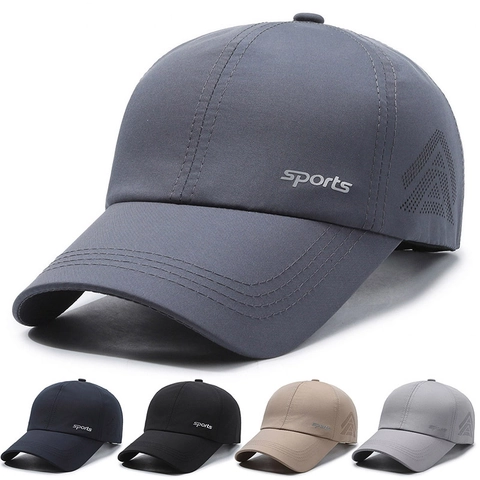 Unisex Ademende Baseballpet Sneldrogend Polyester Lasergaten Sportmuts Verstelbaar Voor Hardlopen Buiten Vissen