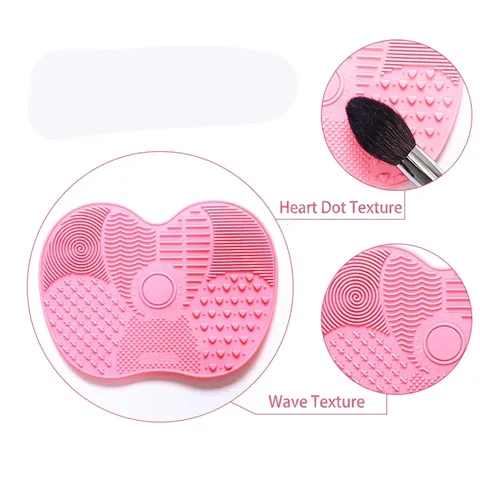 Silicone Makeup Brush Cleaning Mat Scrubber With Suction Cup Portable Multi Texture Tools