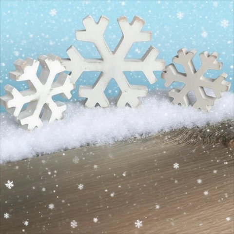 Flocons De Neige En Bois De Noël Ornements Bois Blanc Vieilli Design Ajouré Décoration De Table Rustique