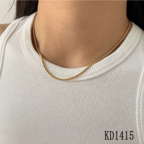 Collar De Cadena De Serpiente De Acero Inoxidable Chapado En Oro Plata Fino Minimalista Joyería Pulida Para Mujeres Hombres
