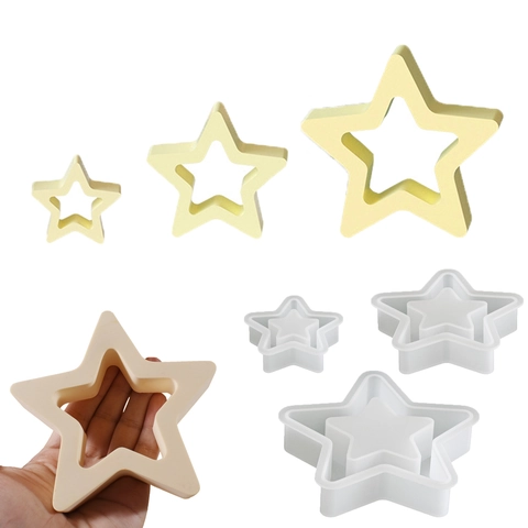 Puntige Vijfpuntige Ster Siliconen Vorm Voor Hars DIY Gips Decoratie Bakken Taart Fondant Zeep Maken