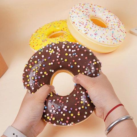 Large Artificial Donut Toy PU Slow Rebound Squishy Fake Food Decor Photography Props Stress Relief Novelty