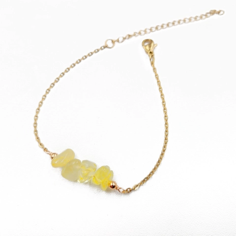 Pulsera De Piedra Natural Acero Inoxidable Cristal Irregular Bohemio Minimalista Joyería Ajustable Para Mujeres