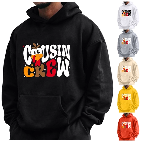 Herren Hoodie Pullover Fleece Gefüttert Polyester Kordelzug Kängurutasche Lässig Erntedankfest Herbst Religiös
