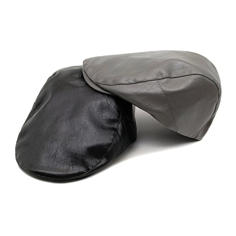 Gorra Plana Vintage De Cuero PU Newsboy Hat Para Hombres Y Mujeres Estilo Pintor Retro Sombreado Calor