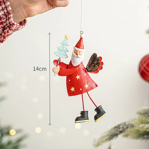 Natale Babbo Natale Pupazzo Di Neve Metallo Ferro Ornamenti Appesi Angelo Gnomo Decorazione Albero Articoli Per Feste
