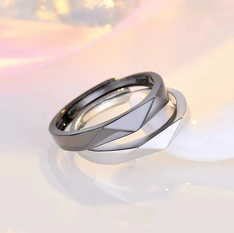 Geometrischer Facettierter Kupferring Verstellbarer Offener Fingerring Minimalistischer Schmuck Für Herren Damen Trendig