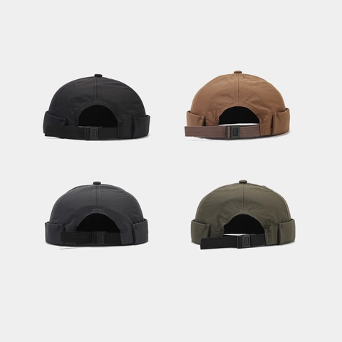 Docker Hat Brimless Cap Quick Dry Waterproof Polyester Adjustable Buckle Strap Minimalist Streetwear For Men Women