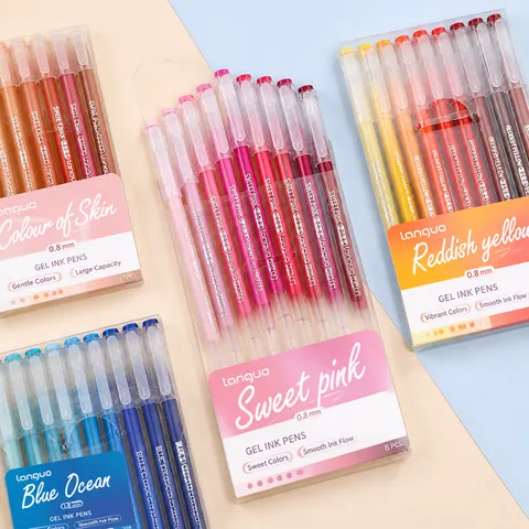 Aesthetic Gel Pens Morandi Color Large Capacity For Journaling Drawing Scrapbooking Smooth Writing Plastic Pens For Students