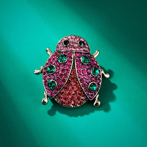 Spilla Coccinella Colorata Lega Strass Insetto Spilla Stile Coreano Cartone Animato Gioielli Regalo Per Donne