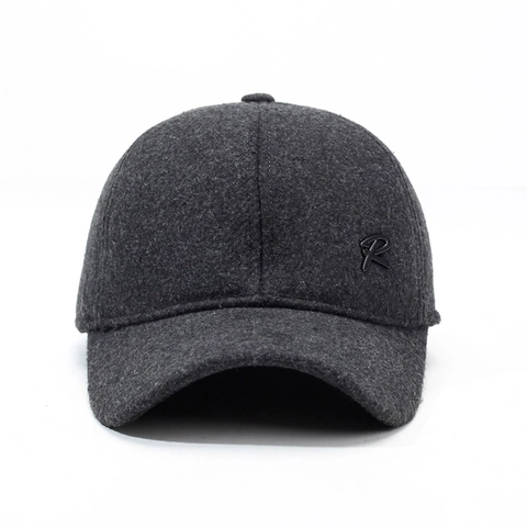 Winter Baseball Cap With Ear Flaps Warm Woolen Felt Outdoor Windproof Adjustable Sport Hat For Men And Women
