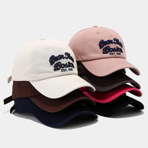 Gorra De Béisbol Retro Sarga De Coton Bordado 3D Boston Est 1901 Ajustable Sombrero Deportivo De Sol Para Adultos