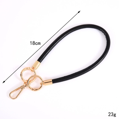 Portachiavi in Corda di Pelle Artificiale alla Moda per Ciondolo Borsa Donna Cinturino da Polso Rifinito a Mano Anti-Smarrimento