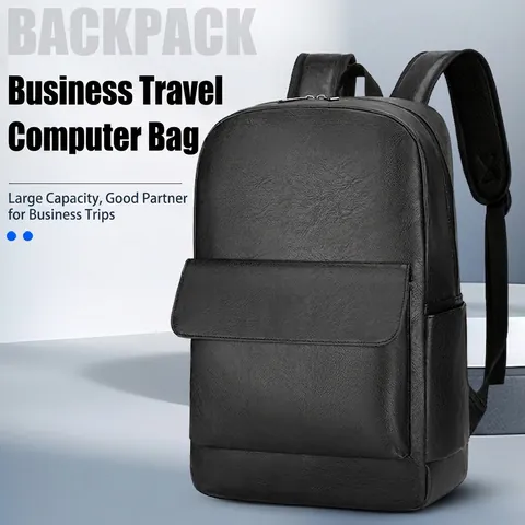 Mochila Para Portátil De Negocios Cuero PU Gran Capacidad Viaje Casual Transpirable Para Hombres Mujeres