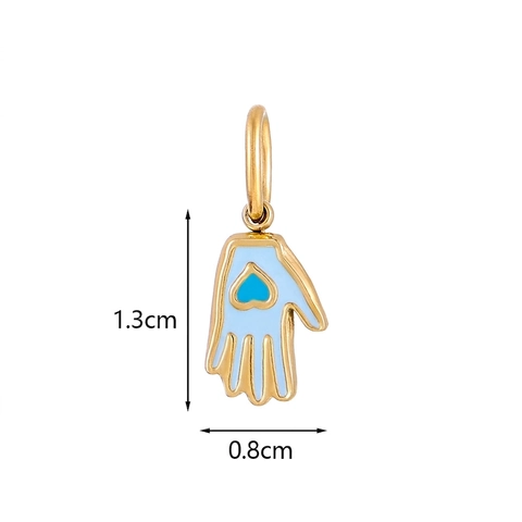 Hamsa Hand Und Cowboy Stiefel Anhänger Edelstahl Emaille Herz Halskette O Kette DIY Schmuckherstellung Zubehör