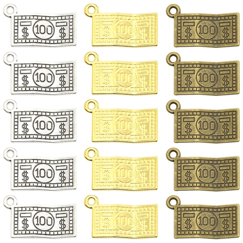 100 US Dollar Geldschein Anhänger Zinklegierung Geld Charms Für DIY Schmuck Halskette Armband Herstellung Vintage