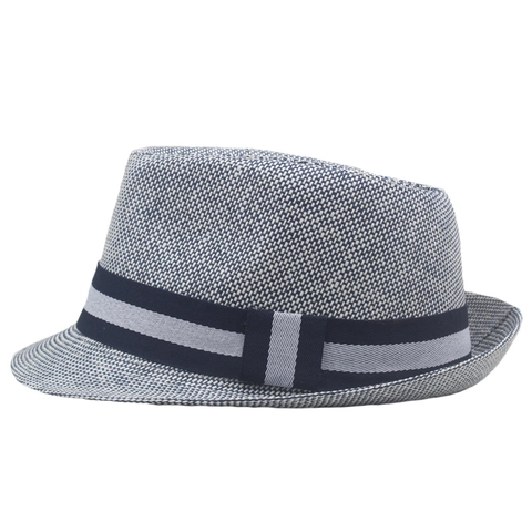 Cappello Fedora Di Paglia Retrò Da Uomo Traspirante Protezione Solare Estiva Spiaggia Jazz Trilby Con Fascia A Righe Stile Vintage