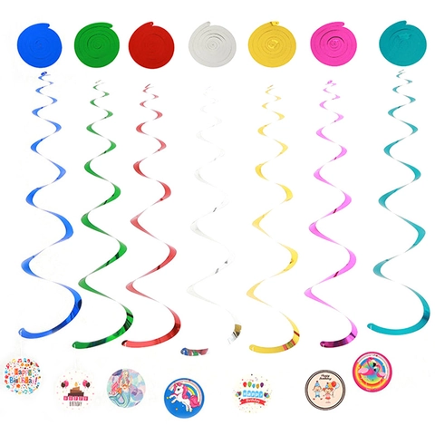 Hängende Wirbel Dekorationen Party Deckenstreamer PVC Metallfolie Geburtstag Hochzeit Feier Hintergrund Ornamente