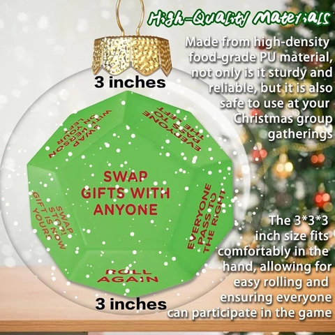 Dadi Scambio Regali Santa Swap Natale Poliuretano Gioco A Dodici Facce Per Festa Divertimento In Famiglia Novità