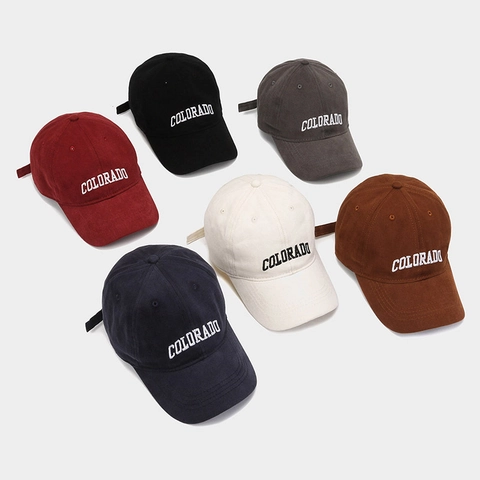 Casquette De Baseball Broderie Lettres Colorado Coton Brossé Polyester Réglable Retro Protection Solaire Chapeau Unisexe