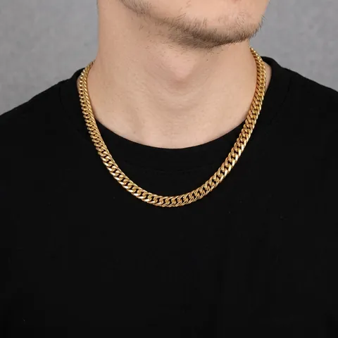 Collar Y Pulsera De Cadena Cubana Hip Hop Hebilla De Dragón De Acero Inoxidable Chapado En Oro Joyería Para Hombres Mujeres