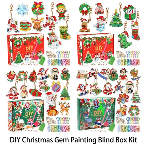 Weihnachts DIY Diamantmalerei Schlüsselanhänger Acryl Strass Cartoon Kunst Handgemachte Anhänger Ornamente
