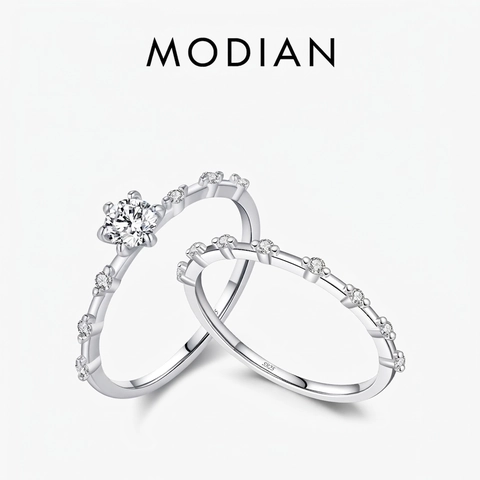 925 Sterling Silver Moissanite Ring Sparkling D Color VVS1 Luxury Stackable Wedding Engagement Jewelry For Women