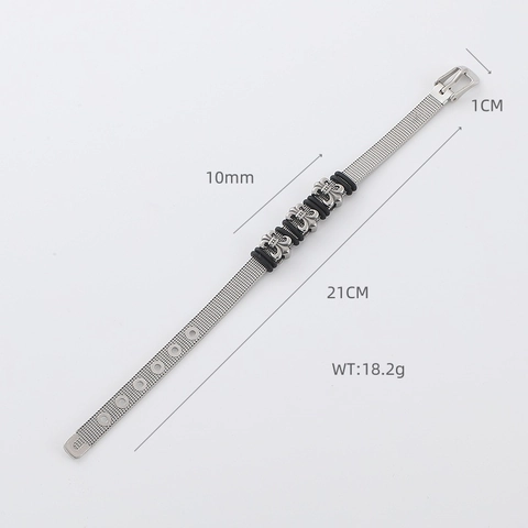 Pulsera De Malla De Acero Inoxidable Fleur-De-Lis Estilo Correa De Reloj Ajustable Joyería Punk Gótica Para Hombres Mujeres