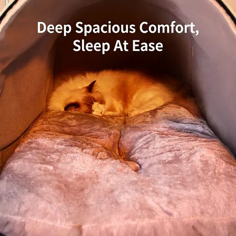 Warm Pluche Huisdier Huis Bed Afneembaar Wasbaar Binnen Kattennest Hondenmand Draagbaar Handvat Gestreept Stip Antislip Winter