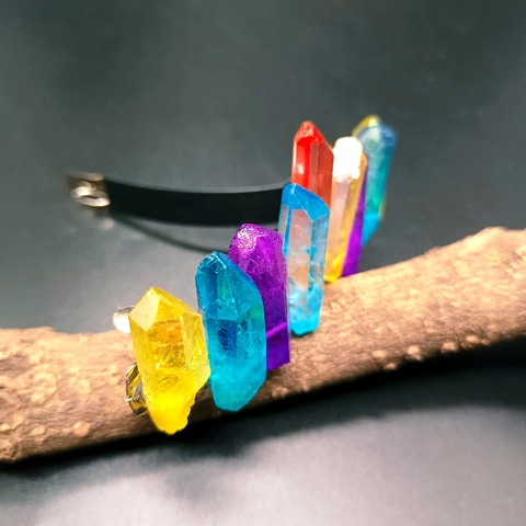 Colorful Raw Crystal Hair Clip Bohemian Style Stone Quartz Spring Barrette For Women Retro Party Headwear Accessories