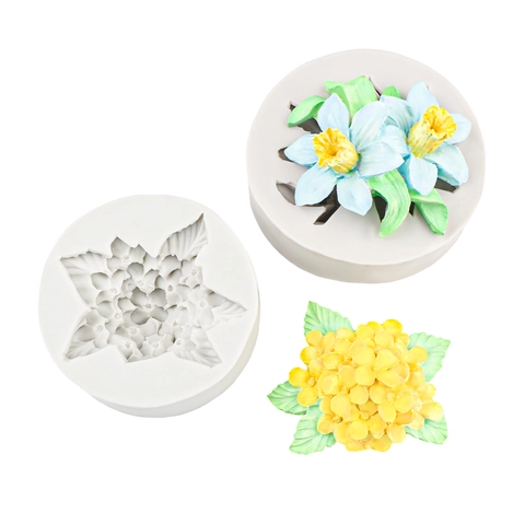Flower Silicone Molds For Fondant Cake Chocolate Resin Clay DIY Baking Crafting Rose Hydrangea Lily Shapes