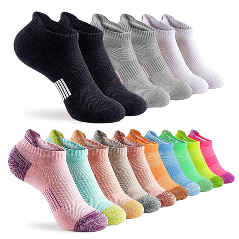 Unisex Sport Socks Polyester Cotton Blend Breathable Mesh Cushioned Sole Arch Support Running Basketball Fitness Gym Solid