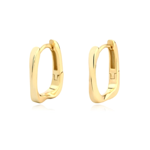 925 Sterling Silver Square Hoop Earrings For Women Minimalist Geometric Plain Line Ear Buckle Jewelry Accessories