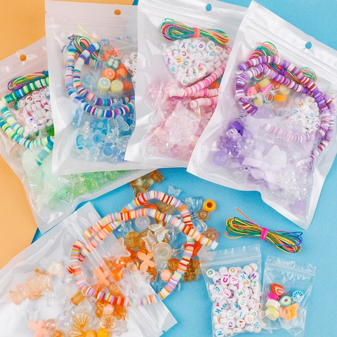 DIY Phone Lanyard Jewelry Making Supplies Colorful Acrylic Polymer Clay Alphabet Beads Butterfly Charms Handmade Craft Girls