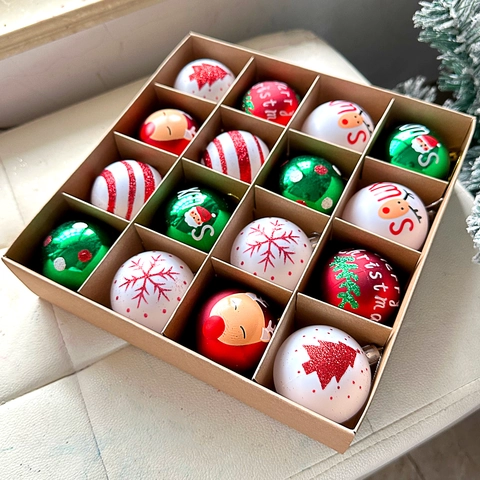 Christmas Tree Hanging Ornaments Plastic Painted Decorative Baubles For Holiday Party Home Decor Festive Gift Design
