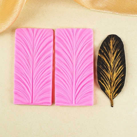 Silikonform Feder Blatt Textur Für Fondant Tortendekoration DIY Schokolade Handwerk Werkzeuge Backzubehör