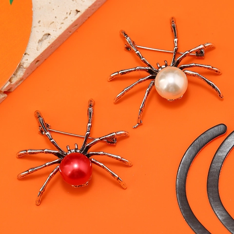 Spilla A Ragno In Lega Retrò Con Perla Artificial Sintetica E Strass Gioielli Corsage Animale Vintage Per Donna Uomo