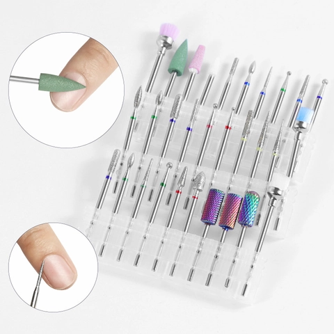 Professional Nail Drill Bits Set Tungsten Steel Diamond Ceramic Alloy Manicure Polishing Dead Skin Removal Tool