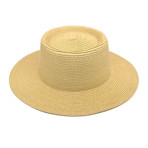Unisex Kreissäge Strohhut Flacher Deckel Breite Krempe Sonnenschutz Atmungsaktiv Strand Urlaub Sommer Frühling Herbst Jazz Hut Für Damen Herren