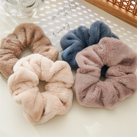 Elastici Per Capelli In Peluche Morbida Pelliccia Di Coniglio Sintetica Elastico Spesso Porta Coda Di Cavallo Elegante