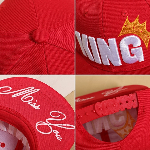 Kids King Crown Embroidery Snapback Cap Boys Girls Hip Hop Flat Brim Baseball Hat Adjustable Outdoor Sun Shade Sport