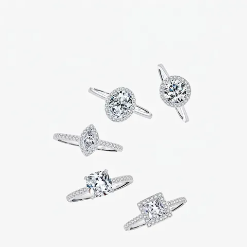 Anello Halo In Argento Sterling 925 Per Donna Zirconia Scintillante Geometrico Matrimonio Fidanzamento Gioielli Eleganti