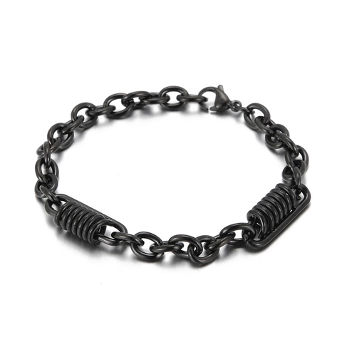 Bracciale Collana In Acciaio Inossidabile Con Bobine A Molla Gioielli A Catena O Geometrici Per Uomo Donna Punk Hip Hop