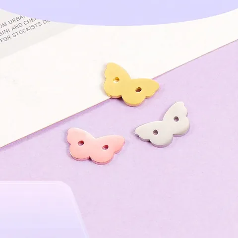 Dijes De Mariposa Acero Inoxidable Pulido Espejo Accesorios Para Hacer Joyas Diy Conector Para Collares Y Pulseras
