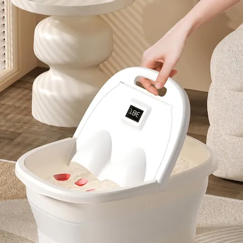 Cubo Plegable Para Baño De Pies Bañera De Masaje Portátil Con Pantalla Digital De Temperatura PP TPE Para Spa En Casa Adultos